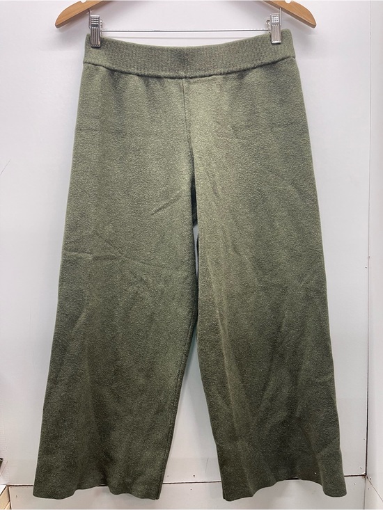 LOFT Pants - LOFT Olive Green Knit Wide Leg Cropped Pants